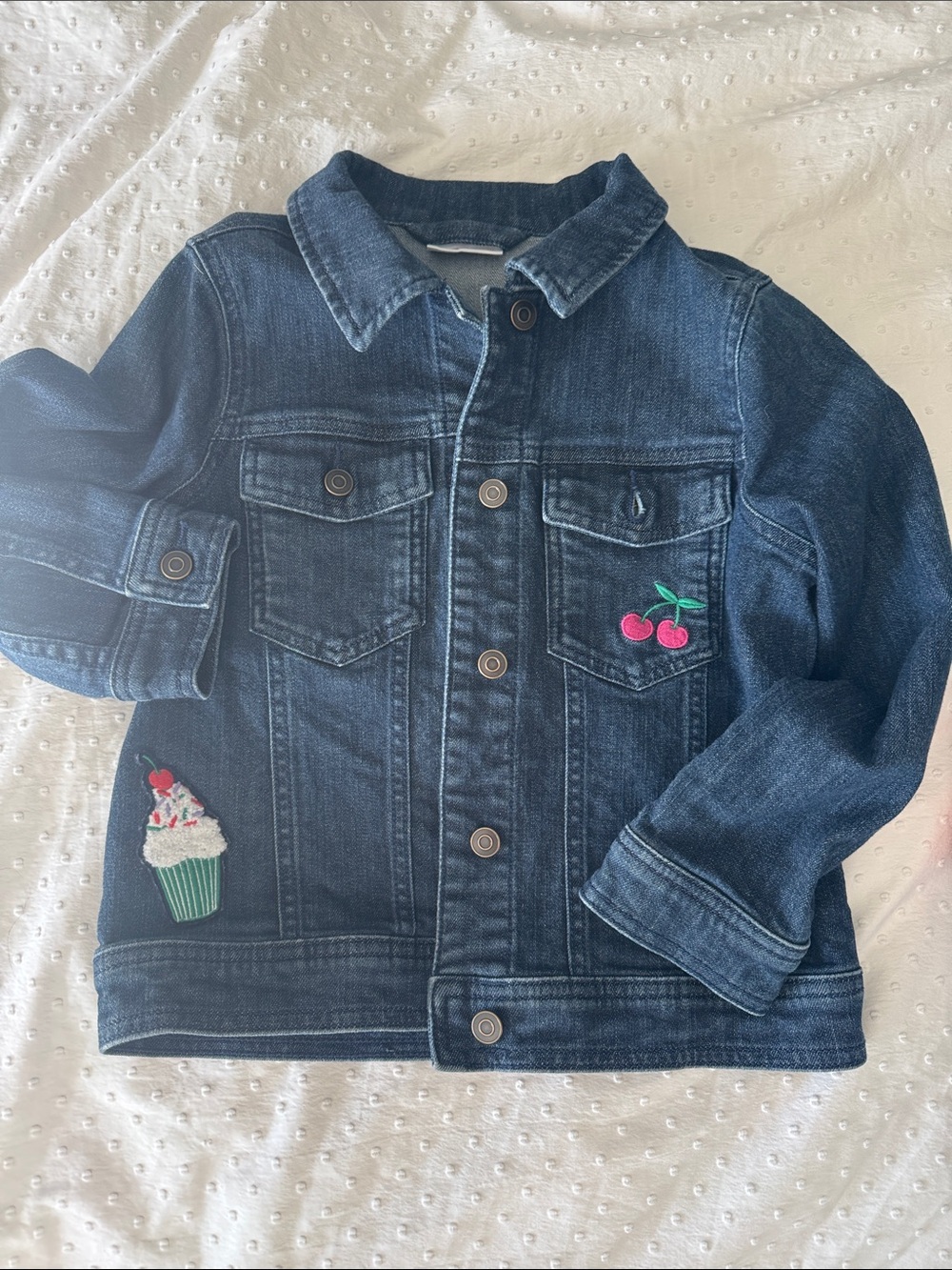 Hanna Andersson Dark Blue Denim Jacket with Patches